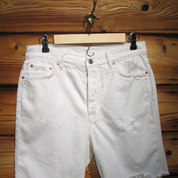 GRLFRND SAMPLE Marjan Distressed Bermuda Denim Jean Shorts - Picture 5 of 11